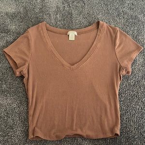 Brown Bozzolo cropped shirt